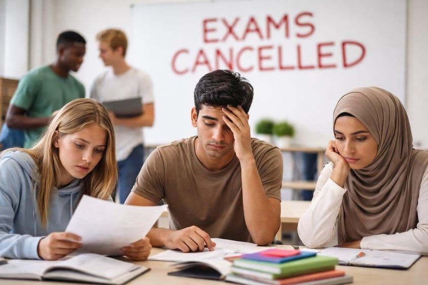 Estudiantes sin exámenes