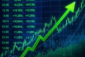 Gráfico de tendencia alcista del mercado bursátil