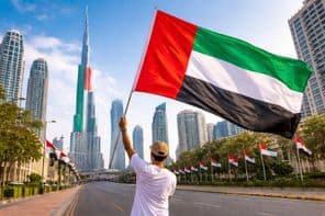 Unidad nacional con una bandera