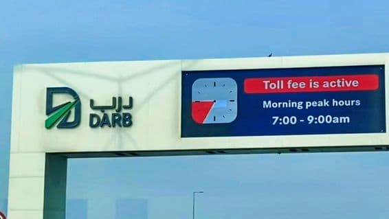 Sistema de peaje DARB Abu Dabi.