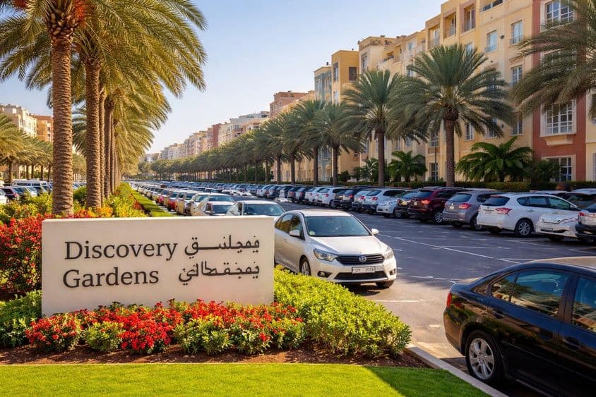 Sistema de estacionamiento en Discovery Gardens