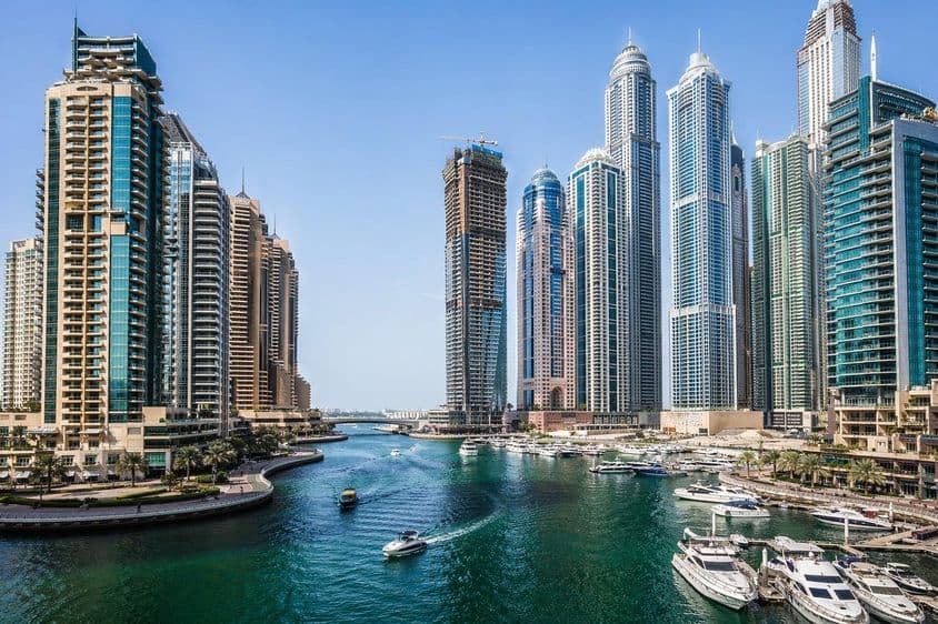 Vista panorámica del Dubai Marina