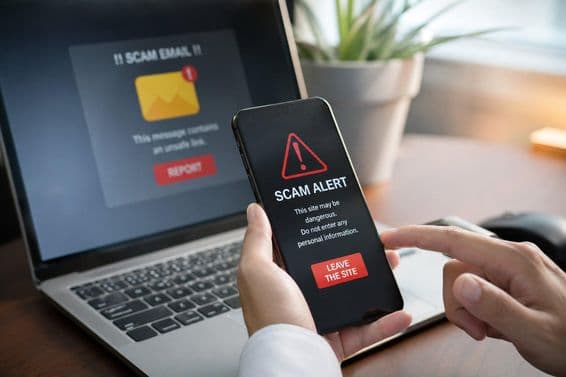 advertencia de fraude en línea