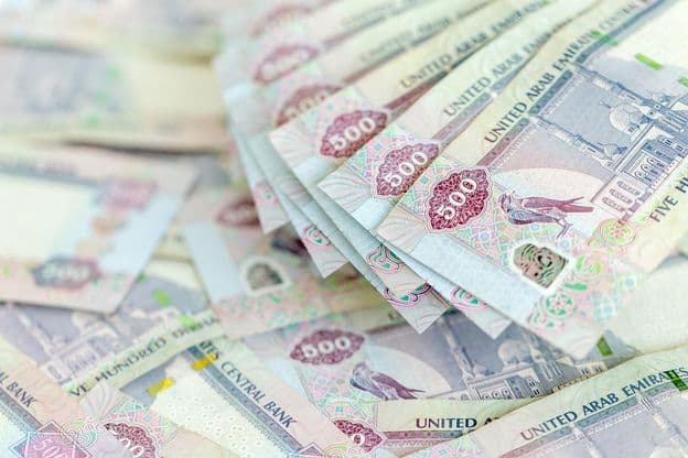 Dirhams de los Emiratos Árabes Unidos.