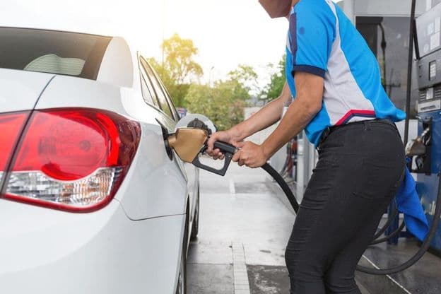 Bombas de combustible en una estación de servicio