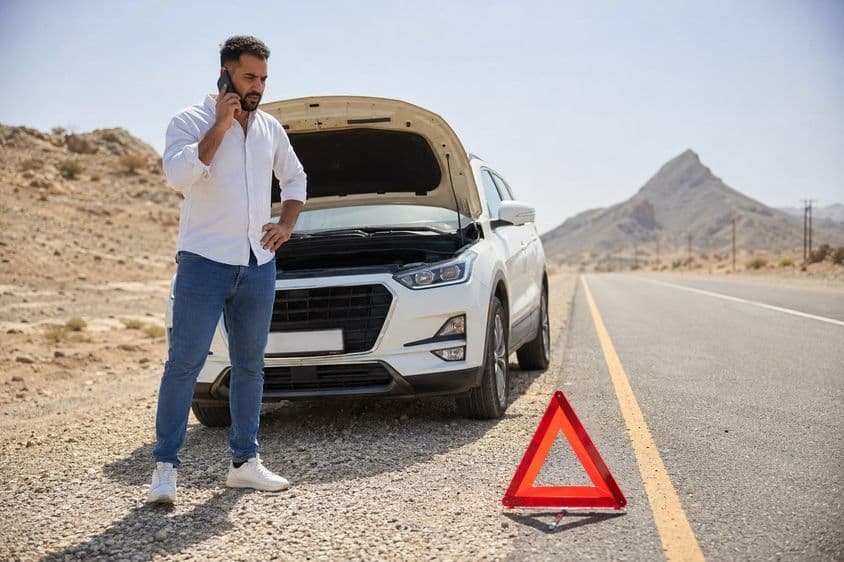 Asistencia en carretera bajo el calor