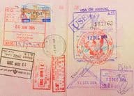 pasaporte con sellos de Tailandia, Hong Kong y Líbano